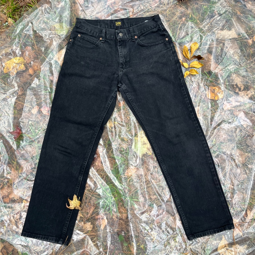 Lee 200 8908 Regular Fit Straight Leg Black Denim Jeans
